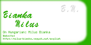 bianka milus business card